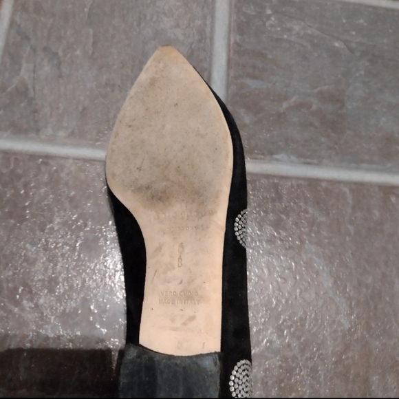 Kate spade black suede crystal embellished flats size 6 - Picture 3 of 4